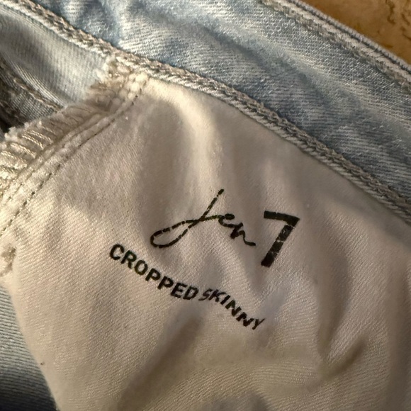 7 For All Mankind Light Blue Cropped Denim Skinnies -Sz 12- - Picture 2 of 6